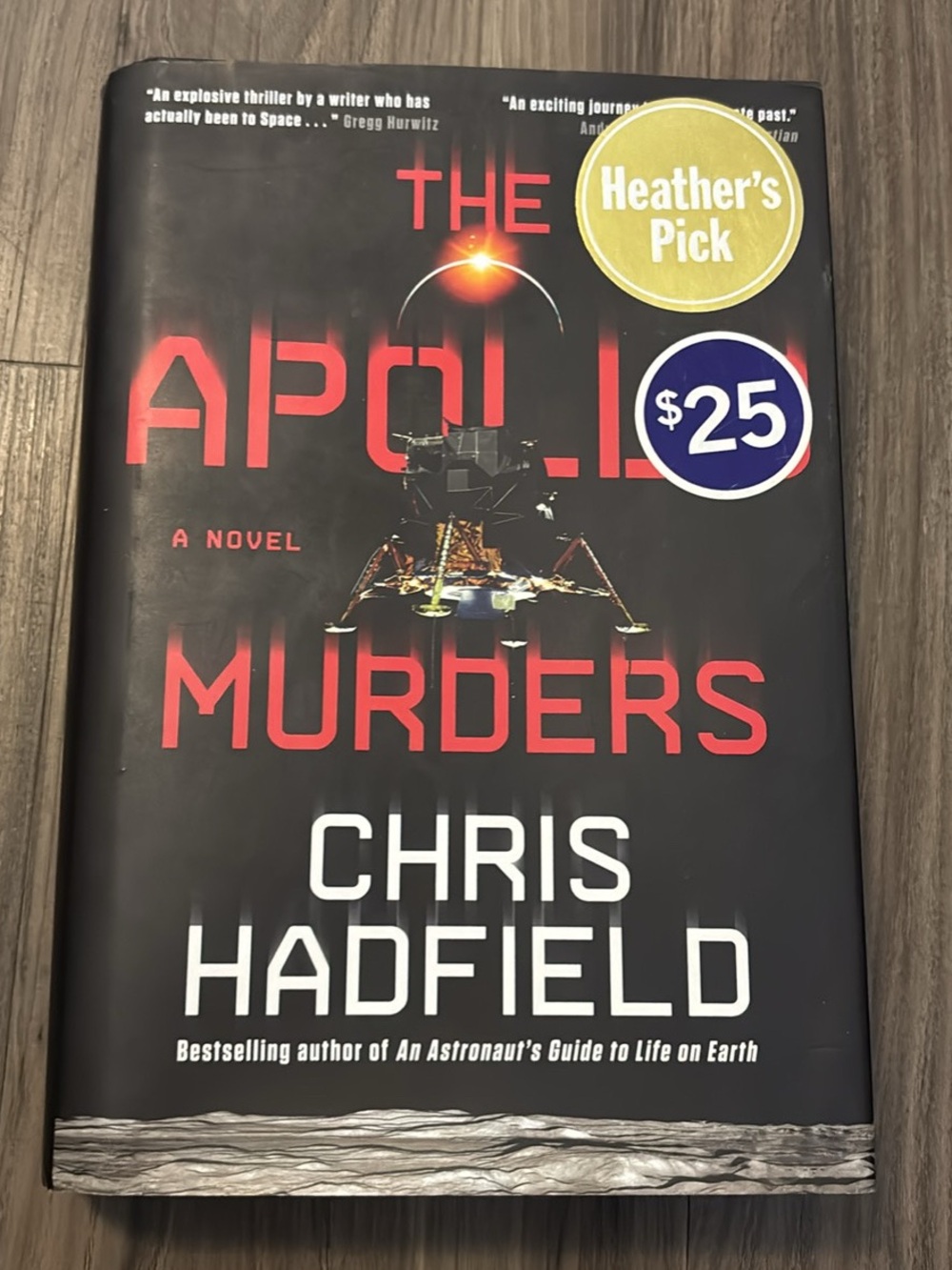 The Apollo Murders by Chris Hadfield - Black & Red Hardcover